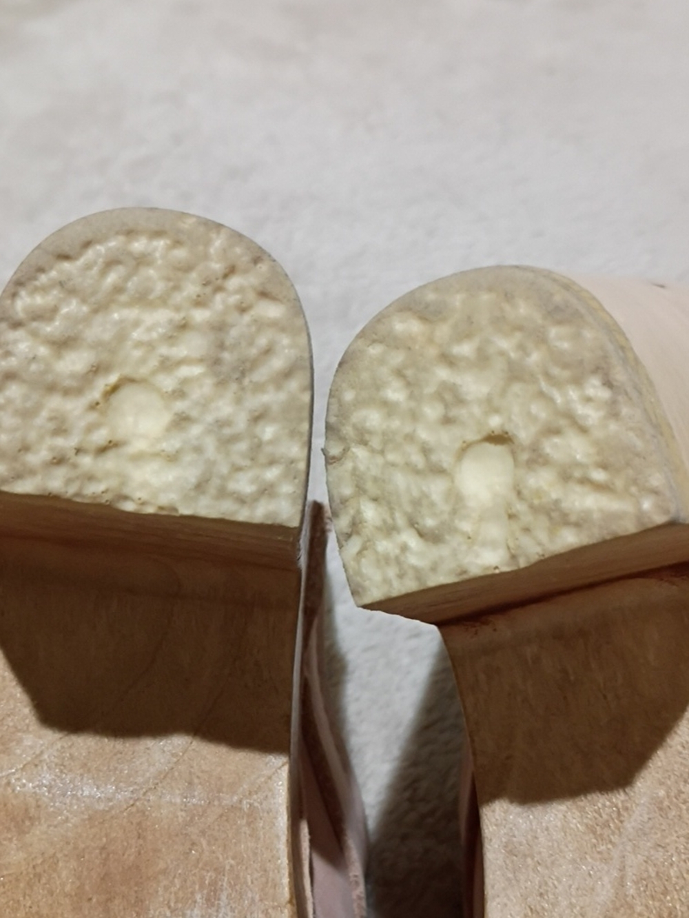 No. 6 Tan Leather Clog Mules with Wood Heel - Picture 9 of 9